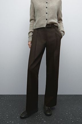شلوار قهوه ای زنانه پنبه ای Massimo Dutti - کد 888122679