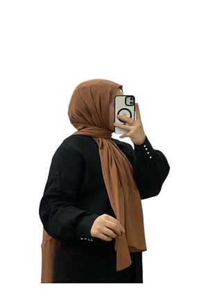 شال قهوه ای زنانه پنبه پلی استر Emproyal - کد 888137566