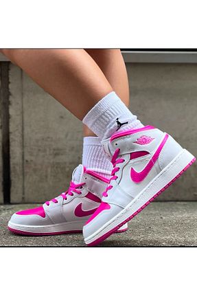 کفش بسکتبال صورتی زنانه چرم مصنوعی Nike - کد 888594254
