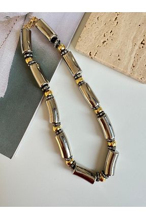 گردنبند استیل ( فولاد ) طلائی روکش طلا Niss Store - کد 888142114