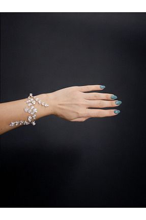 دستبند جواهر سفید زنانه فلزی Enanice - کد 888145510