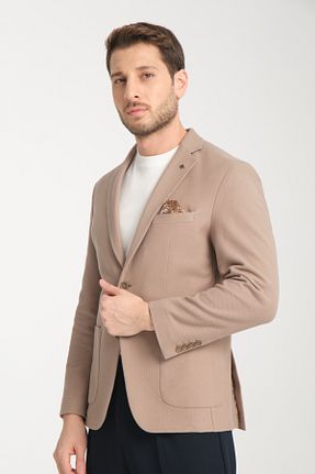 کت بلیزر بژ مردانه مخلوط پلی استر Frappoli - کد 885990531