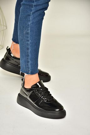 کفش اسنیکر مشکی زنانه بند دار Fox Shoes - کد 888153164