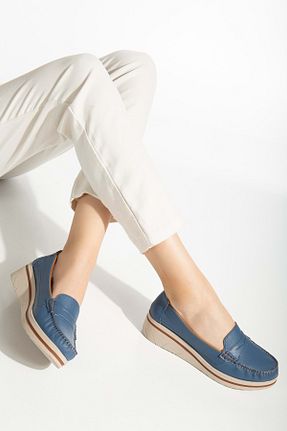 کفش پاشنه بلند پر آبی زنانه پاشنه متوسط (5-9 سانتی متر) ANALİN SHOES - کد 837987779