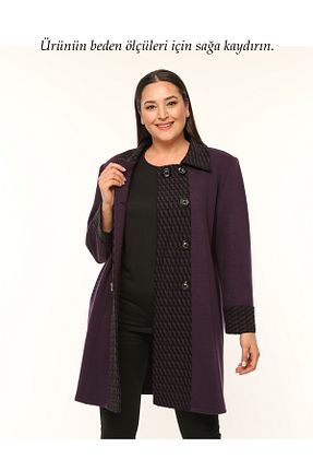 رویه سایز بزرگ بنفش زنانه پشمی Laden - کد 779597861