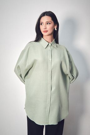پیراهن سبز زنانه اورسایز Fullamoda - کد 888167402
