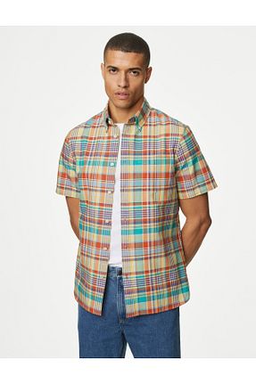 پیراهن نارنجی مردانه رگولار Marks & Spencer - کد 834450896