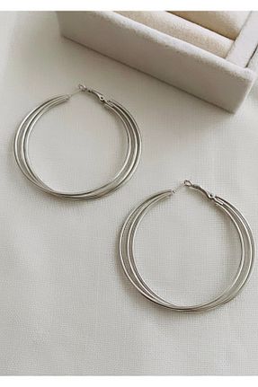 گوشواره جواهر طوسی برنجی VNS Accessories - کد 888187544