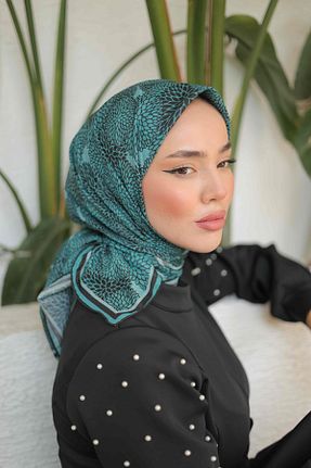 دستمال گردن فیروزه ای زنانه پنبه ای Silk Home - کد 888252289