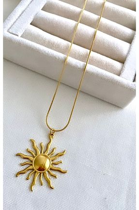گردنبند استیل ( فولاد ) زرد زنانه استیل (فولاد) VNS Accessories - کد 888188507