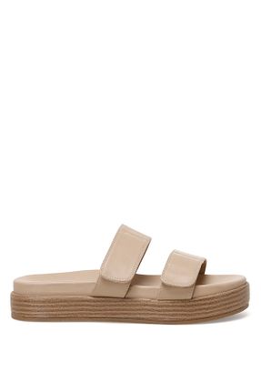 دمپائی اسپرت بژ زنانه چرم مصنوعی Nine West - کد 100541989