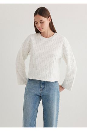 تیشرت سفید زنانه اورسایز Mavi - کد 888281134