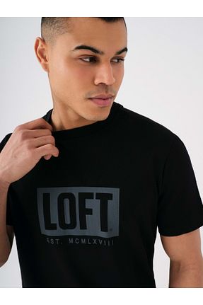 تیشرت مشکی مردانه رگولار Loft - کد 888254726
