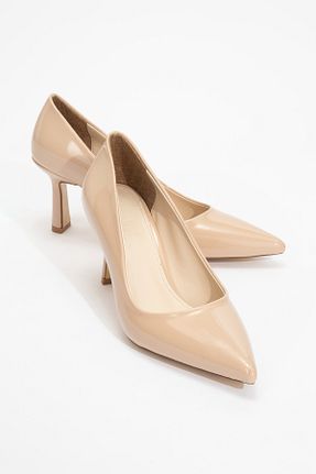 کفش استایلیتو بژ پاشنه نازک luvishoes - کد 888326005