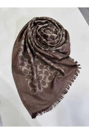 شال قهوه ای زنانه ابریشم Ela Şal - کد 888350844