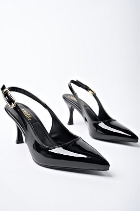 کفش پاشنه بلند کلاسیک مشکی زنانه چرم لاکی CİMİLİ SHOES - کد 888135216
