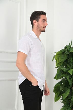 پیراهن سفید مردانه رگولار MCZ GİYİM - کد 888359685