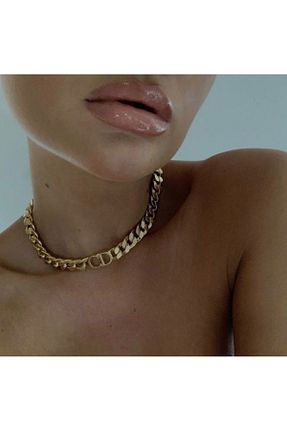 گردنبند جواهر زرد زنانه استیل ضد زنگ Lizz Accessories - کد 888358446