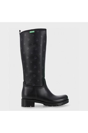 بوت / نیم بوت مشکی زنانه چرم مصنوعی United Colors of Benetton - کد 888369230