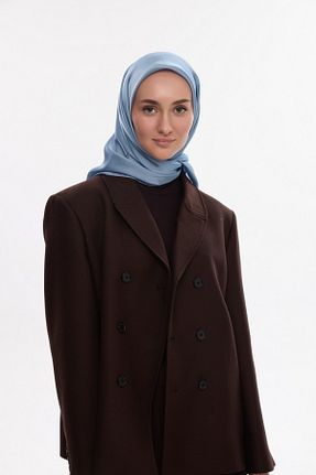 روسری آبی پنبه پلی استر MİRSOY SCARF - کد 888745935