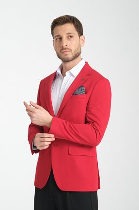 کت بلیزر قرمز مردانه پلی ویسکون Frappoli - کد 884260488