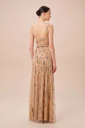 لباس مجلسی و فارغ التحصیلی بژ زنانه پولک دوزی Oleg Cassini - کد 888378387