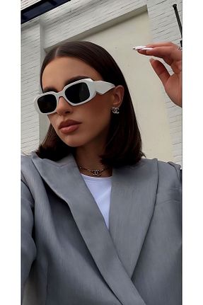 عینک آفتابی سفید زنانه UV400 GlimmerGroove - کد 870728322