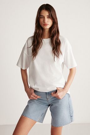 تیشرت سفید زنانه Relaxed GRIMELANGE - کد 696118489