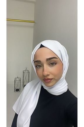 شال سفید زنانه Medine İpeği GigiTex - کد 885130040