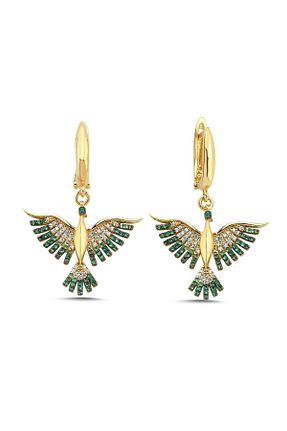 گوشواره نقره سبز زنانه 925 عیار Kayra Mücevher - کد 767209360