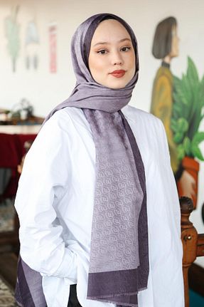 روسری بنفش İpek Vual Hint İpek - کد 888416189