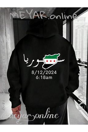 سوئیشرت مشکی زنانه چاپی Meyar - کد 886619285