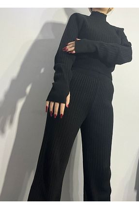 ست بالاتنه و پائین تنه مشکی زنانه تریکو MODA - کد 888457664