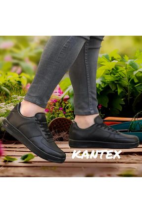کفش اسنیکر مشکی زنانه بند دار KANTEX - کد 888455031