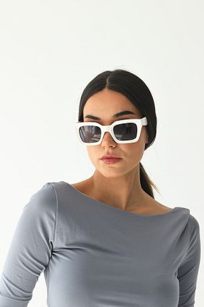 عینک آفتابی سفید زنانه 50 Rams - کد 888514927