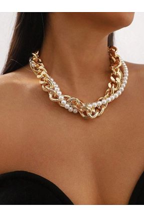 گردنبند جواهر سفید زنانه مروارید SHİNELİZE - کد 888518624