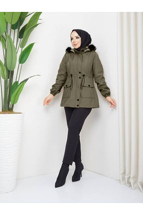 کاپشن خاکی زنانه Fitted RACE FASHİON - کد 881211259