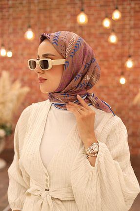 روسری طوسی پنبه ای Silk Home - کد 888520704
