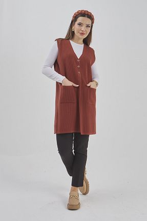 جلیقه سایز بزرگ نارنجی زنانه رگولار Fresh&Moda - کد 888891496