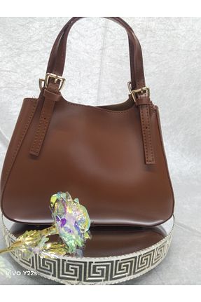 کیف دوشی قهوه ای زنانه چرم مصنوعی Elegant - کد 888552199