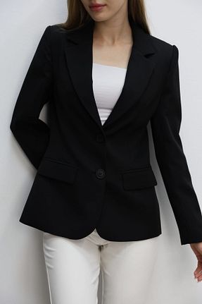 کت بلیزر مشکی زنانه پارچه FemiChic - کد 853795513