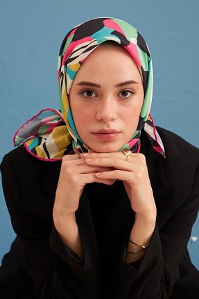 روسری فیروزه ای پنبه پلی استر İpekhan - کد 648329891