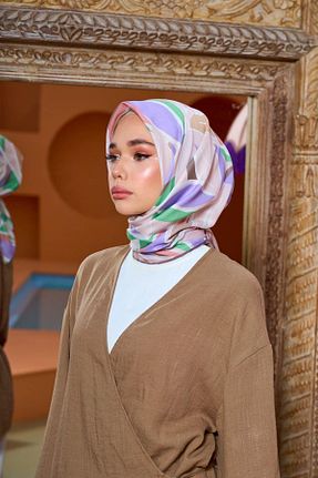روسری نارنجی پنبه پلی استر İpekhan - کد 850314644
