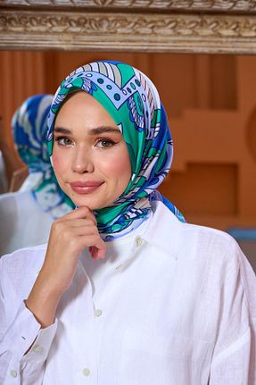 روسری سبز پنبه پلی استر İpekhan - کد 850310302