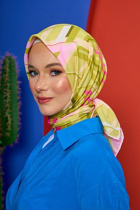 روسری نارنجی پنبه پلی استر İpekhan - کد 850312199