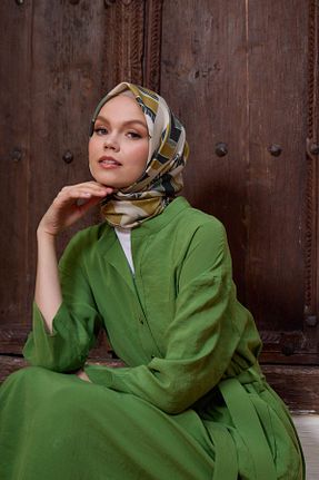 روسری سبز پنبه پلی استر İpekhan - کد 850312807