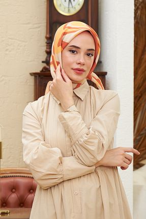 روسری قهوه ای پنبه ای İpekhan - کد 447046866