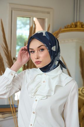 روسری سرمه ای پنبه پلی استر İpekhan - کد 832757921