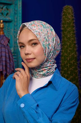 روسری بژ پنبه پلی استر İpekhan - کد 850316597