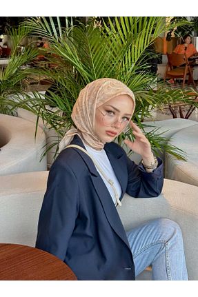 روسری بژ پنبه پلی استر İpekhan - کد 768010166